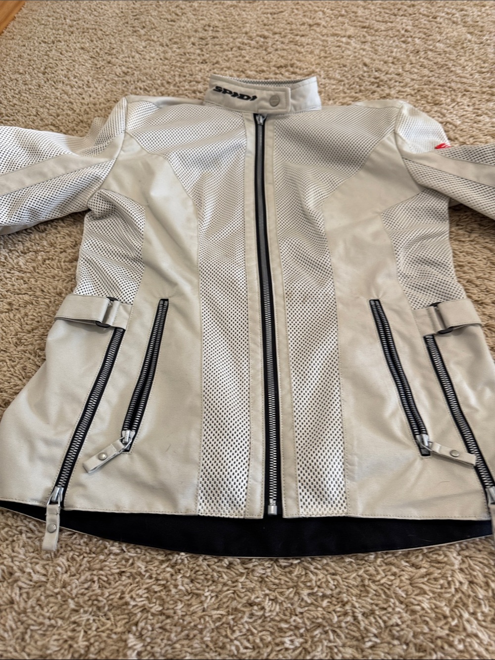 Women's Light Gray Motorcycle Jacket - Ventilated Riding Shell - Picture 5 of 16